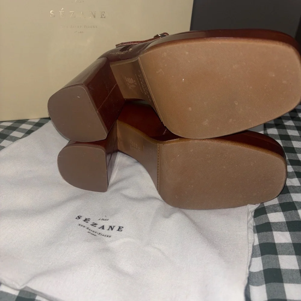 Sezane Georgia High Mary Janes Polished Camel - Size 37 (US 6.5) - Picture 5 of 5